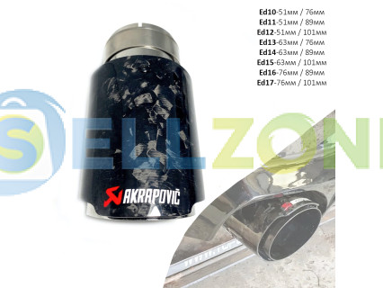 Ακροφυσια εξατμισης Akrarovic «Forged» carbon gloss με γκρι μέταλλο – Ed10-17